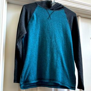 Urban Pipeline Teal and Gray long sleeve Hooded shirt
